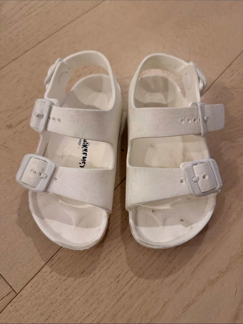 Birkenstock White Kids Two-Strap Adjustable Sandals